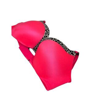 NWT Victoria’s Secret Push-Up Bra – Neon Pink Cheetah Print, 32C Lightly Padded